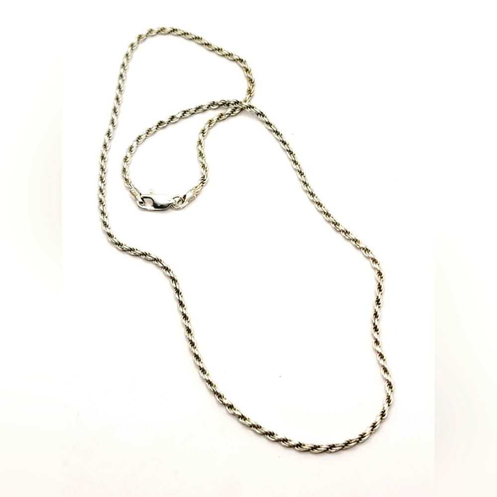 Vintage Sterling Silver 925 Italy Italian Rope Chain Necklace 18in 8g